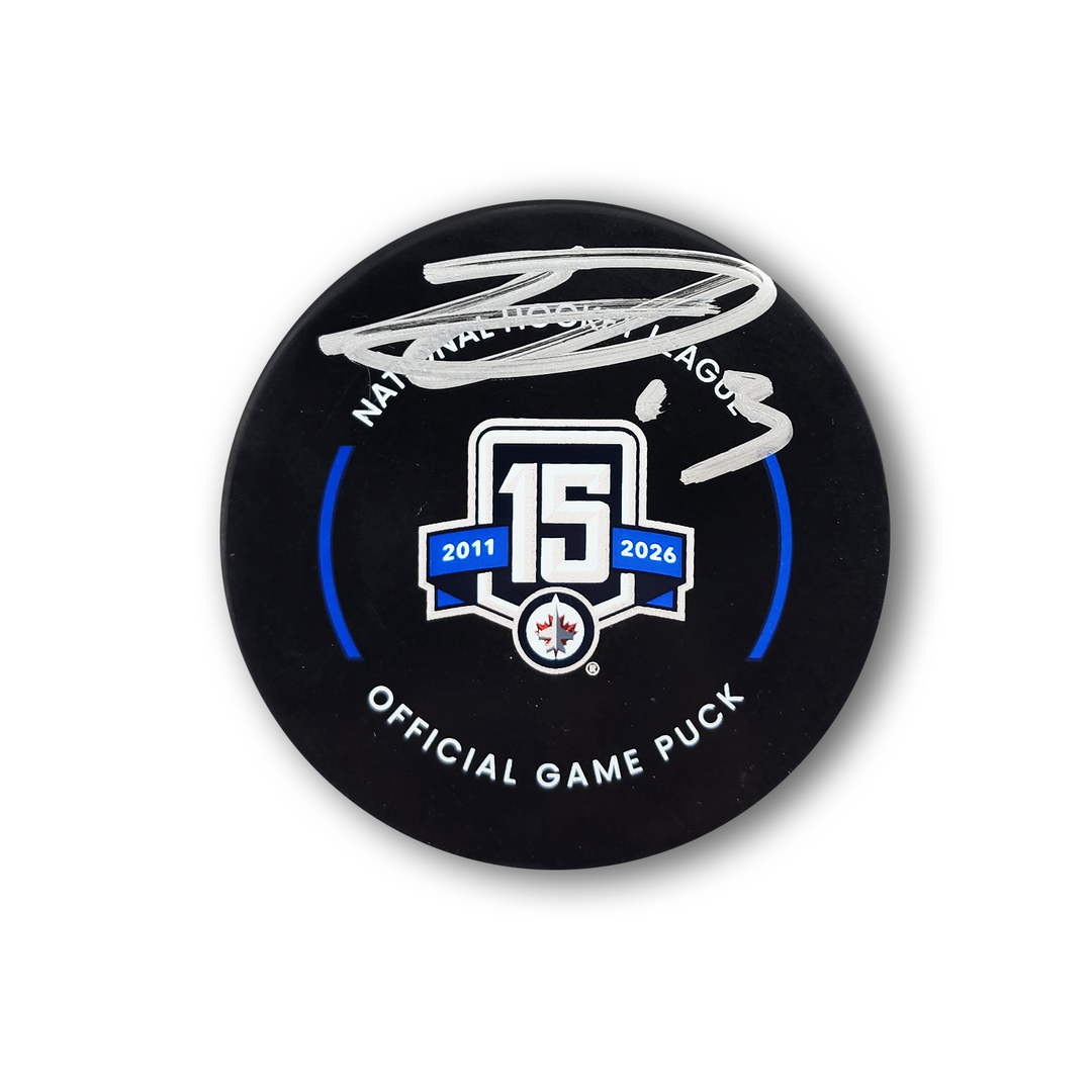 Gabriel Vilardi Autographed Winnipeg Jets 15th Year Anniversary Official Hockey Puck