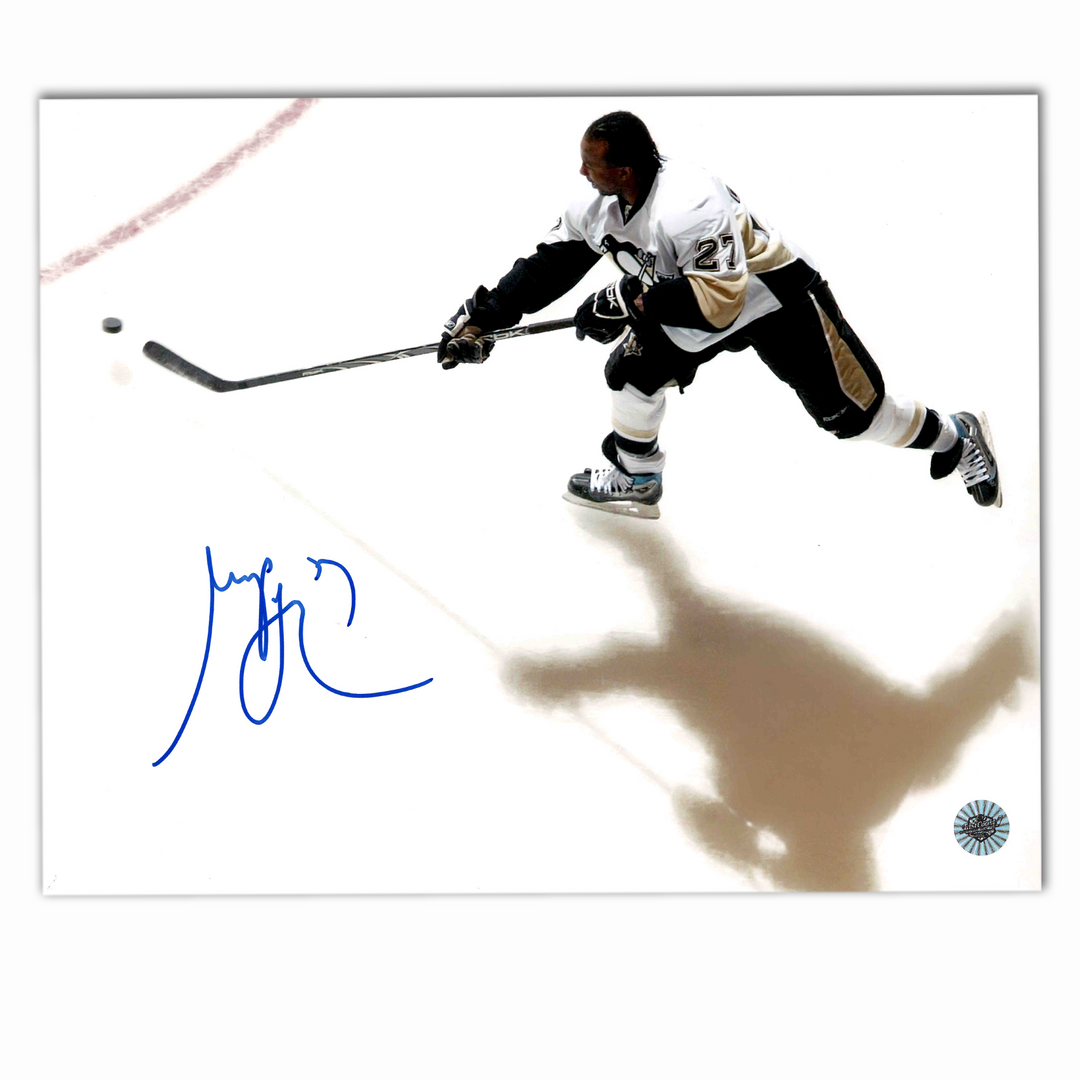 Georges Laraque Autographed Pittsburgh Penguins Away 8x10 Photo