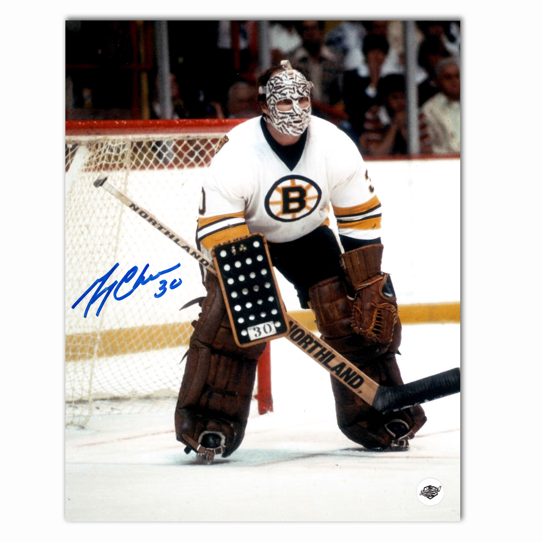 Gerry Cheevers Autographed Boston Away 8x10 Photo