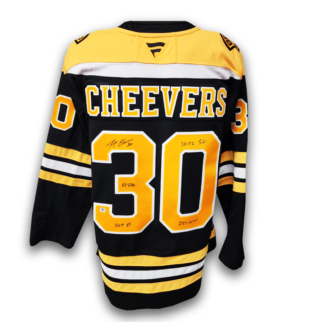 Gerry Cheevers Autographed Boston Bruins Fanatics Premium Career Jersey