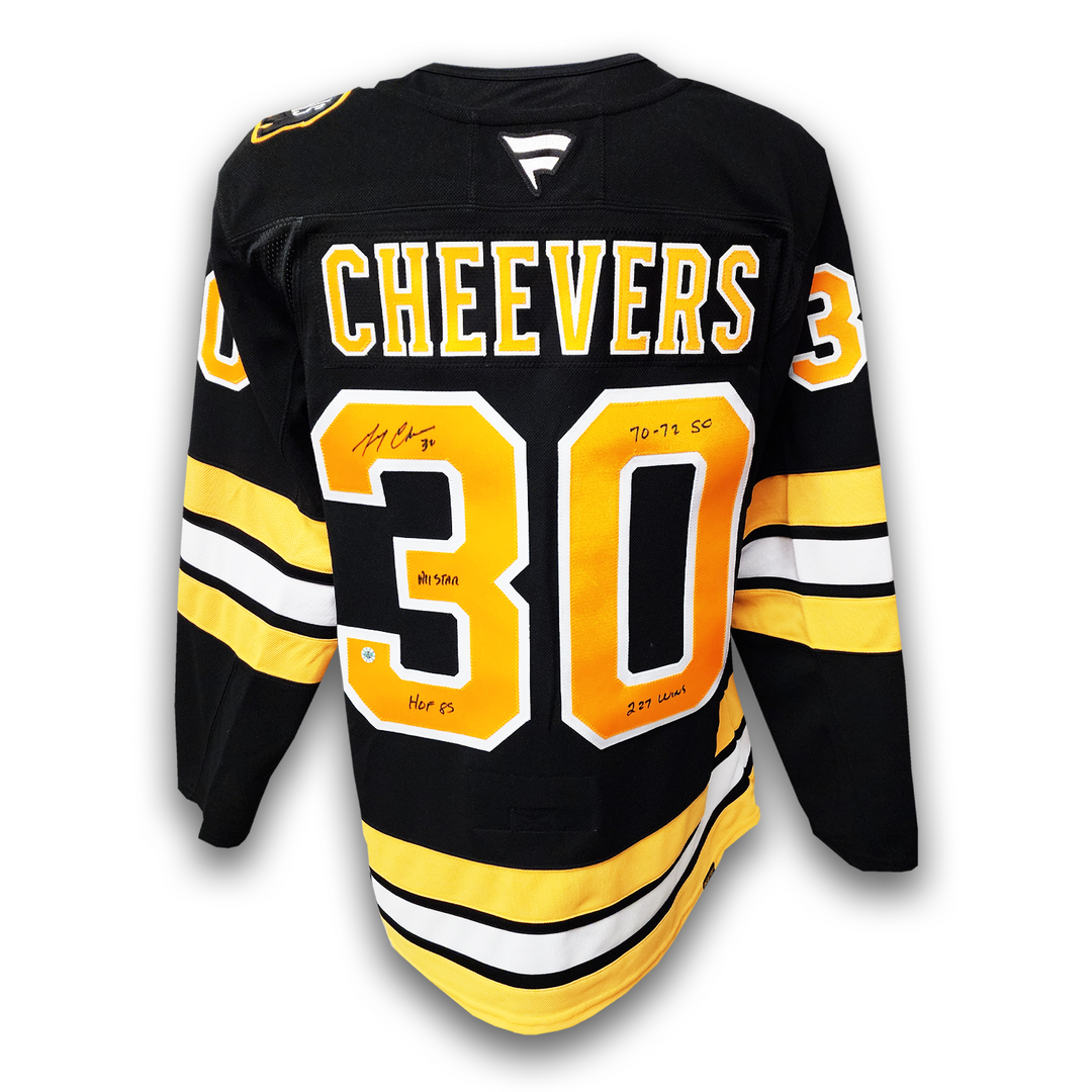 Gerry Cheevers Autographed Boston Bruins Fanatics Premium Career Jersey