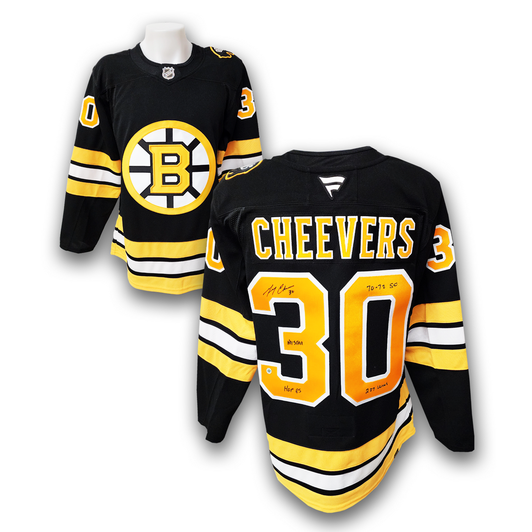 Gerry Cheevers Autographed Boston Bruins Fanatics Premium Career Jersey