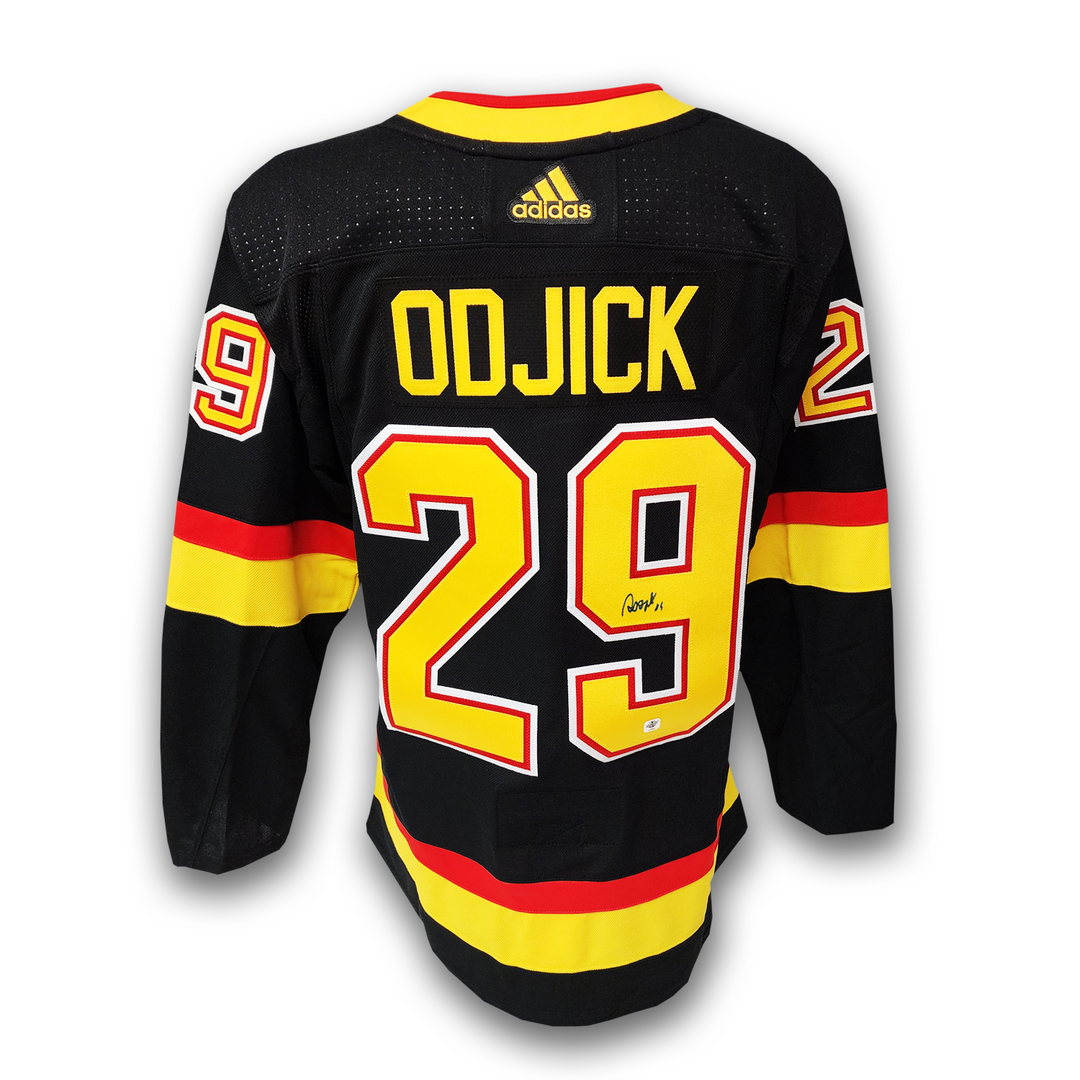 Gino Odjick Vancouver Canucks Black Flying Skate Adidas Jersey