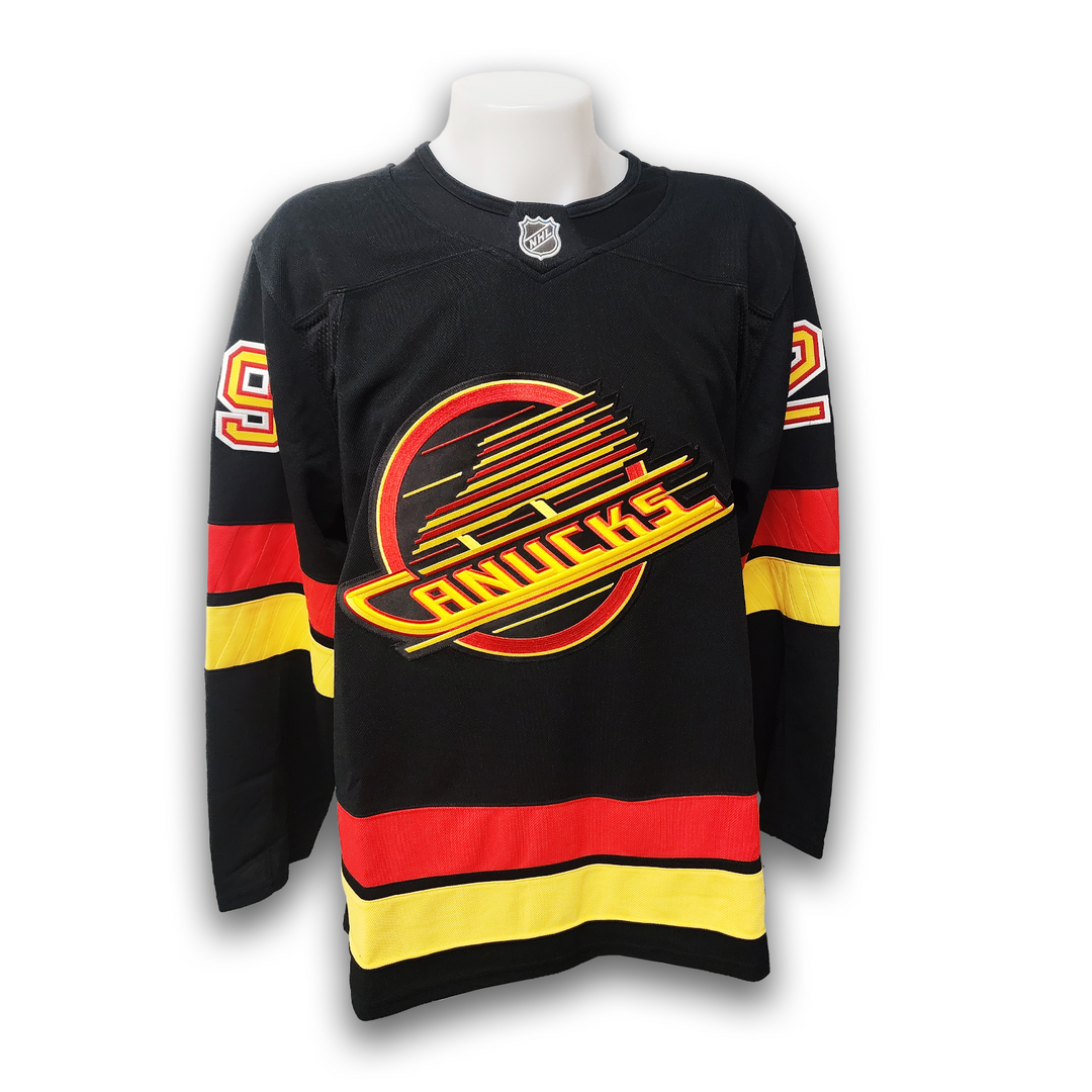 Gino Odjick Autographed Vancouver Canucks Alternate Fanatics Premium Jersey