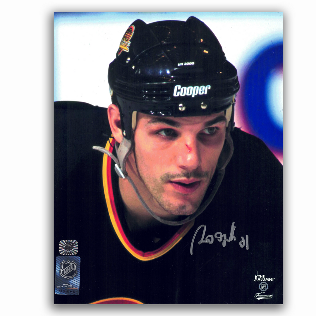 Gino Odjick Vancouver Canucks Autographed Close Up 8x10 Photo
