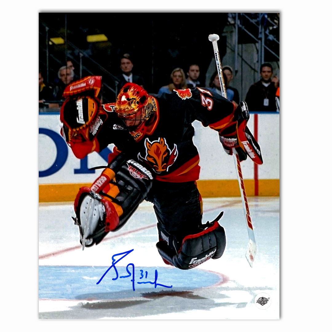 Grant Fuhr Autographed Calgary Flames Blasty 8x10 Photo