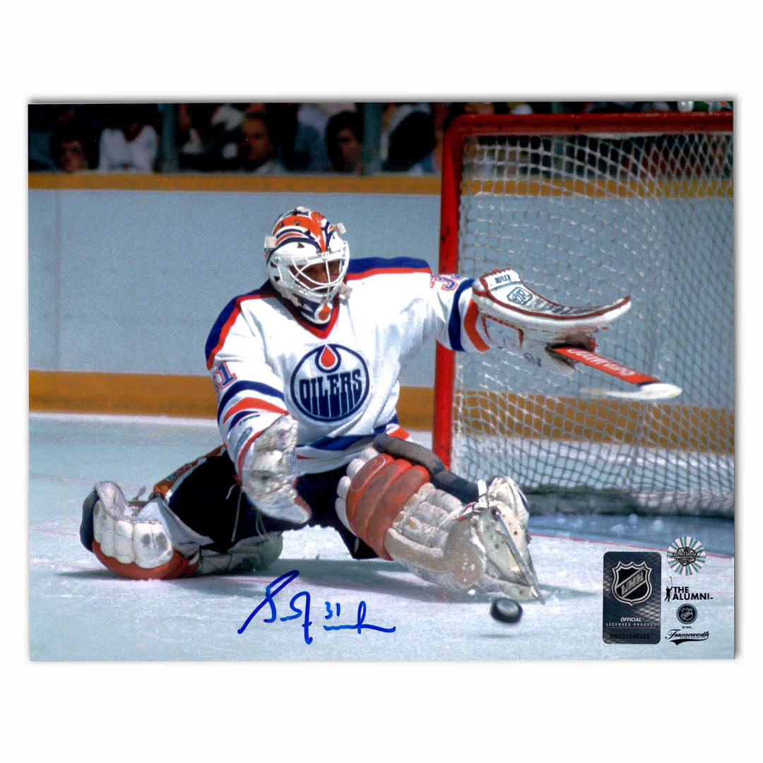 Grant Fuhr Autographed Edmonton Oilers Away Horizontal 8x10 Photo