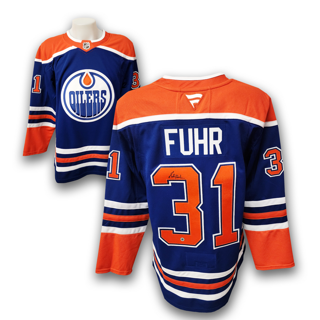 Grant Fuhr Autographed Edmonton Oilers Home Fanatics Premium Jersey