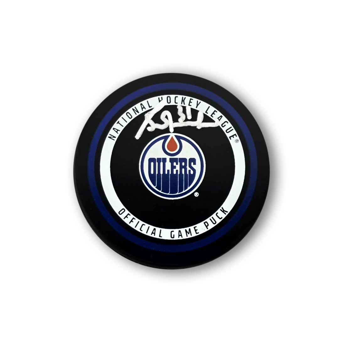 Grant Fuhr Autographed Edmonton Oilers Official Hockey Puck