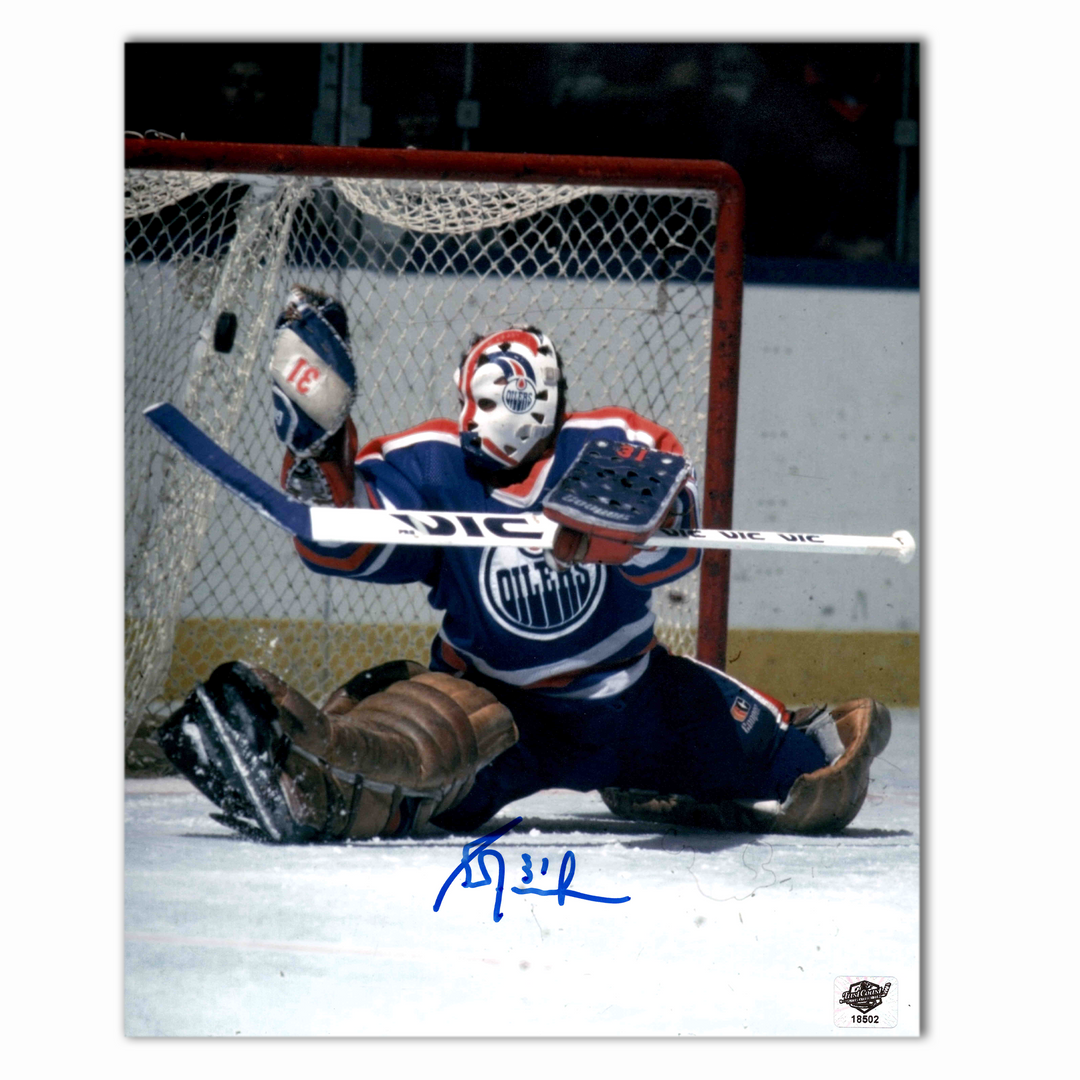 Grant Fuhr Autographed Edmonton Oilers 8x10 Photo (Save)