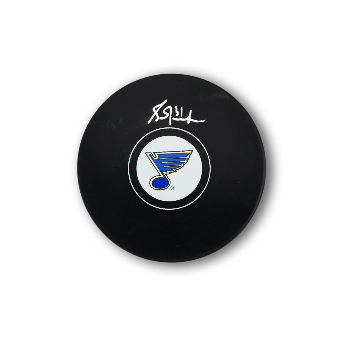 Grant Fuhr Autographed St. Louis Blues Hockey Puck