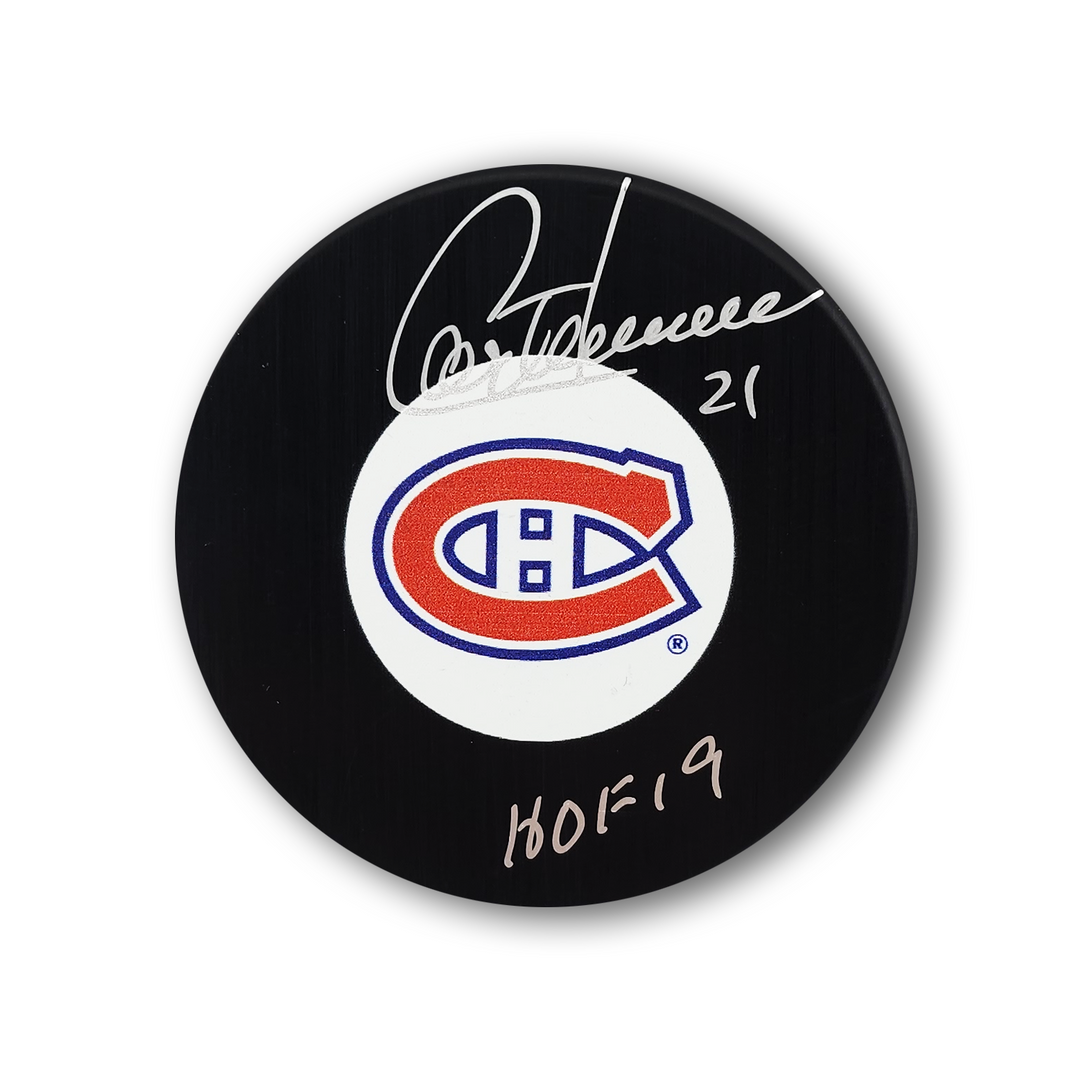 Guy Carbonneau Autographed Montreal Canadiens Inscribed HOF 19