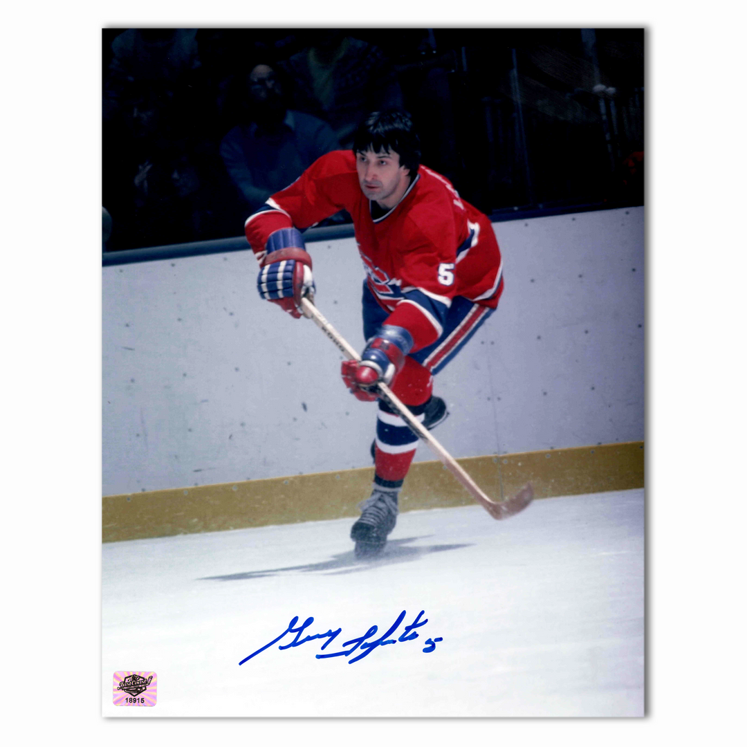 Guy Lapointe Autographed Montreal Canadiens Home 8x10 Photo