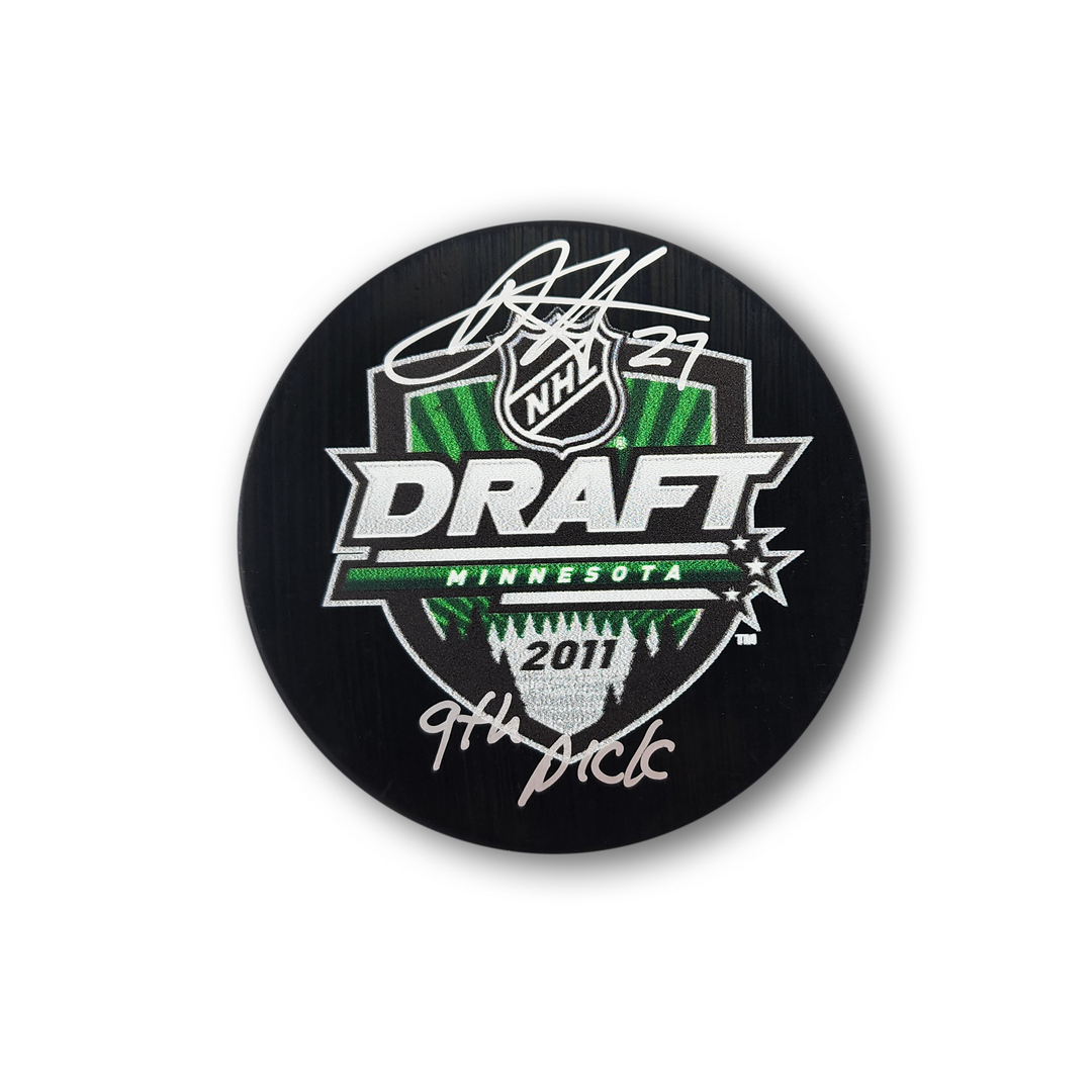 Dougie Hamilton Autographed 2011 NHL Draft Hockey Puck Inscribed 9th Pick
