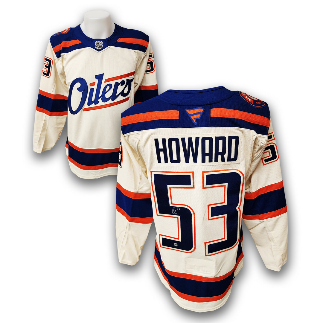 Isaac Howard Autographed Edmonton Oilers Alternate Fanatics Premium Jersey