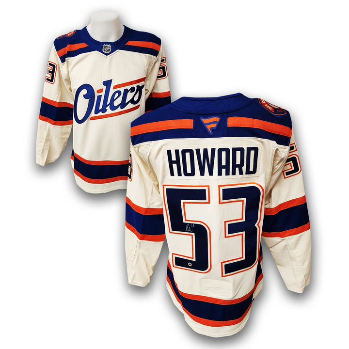 Isaac Howard Autographed Edmonton Oilers Alternate Fanatics Premium Jersey