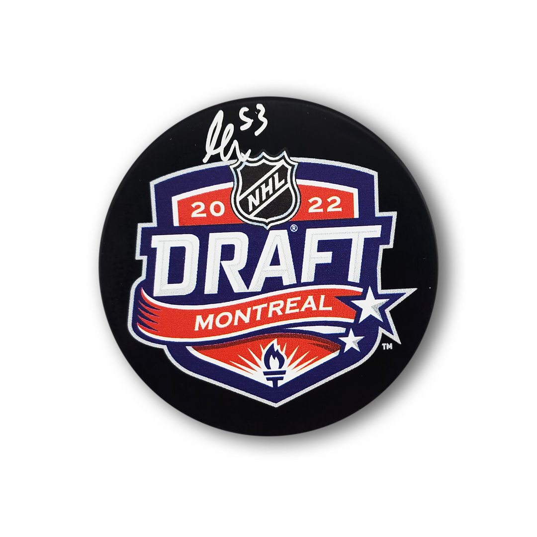 Isaac Howard Autographed 2022 NHL Draft Hockey Puck
