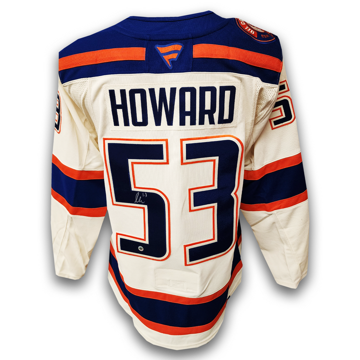 Isaac Howard Autographed Edmonton Oilers Alternate Fanatics Premium Jersey
