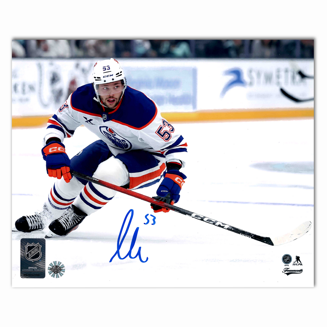 Isaac Howard Autographed Edmonton Oilers Away 8x10 Photo