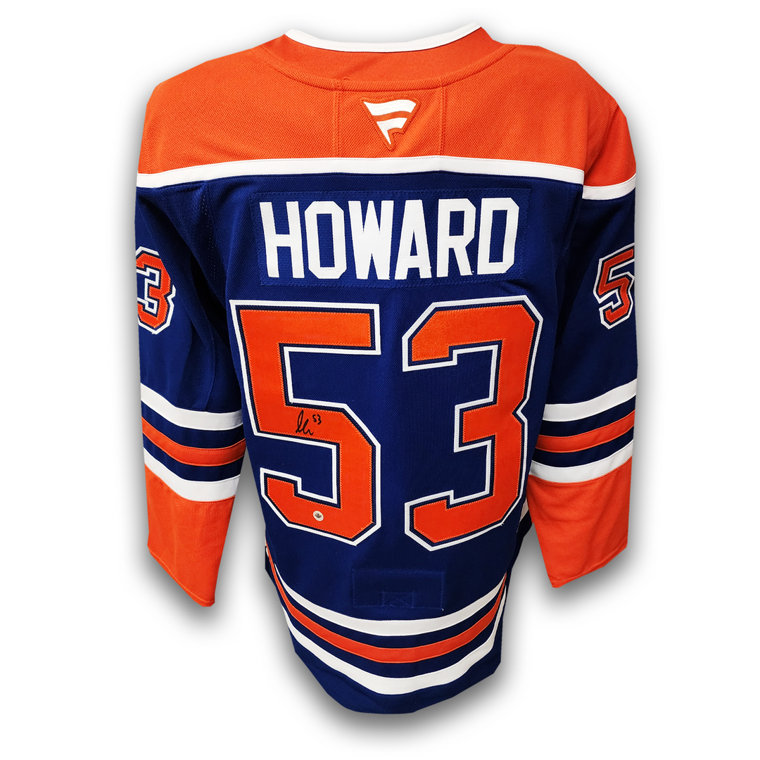Isaac Howard Autographed Edmonton Oilers Home Fanatics Premium Jersey