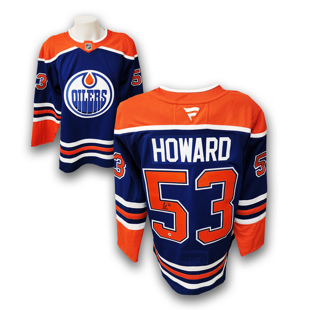 Isaac Howard Autographed Edmonton Oilers Home Fanatics Premium Jersey