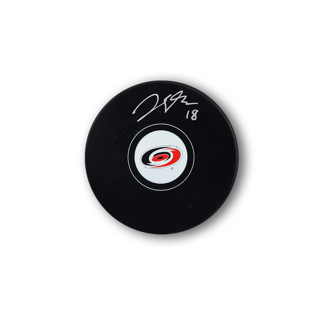 Jack Drury Autographed Carolina Hurricanes Hockey Puck