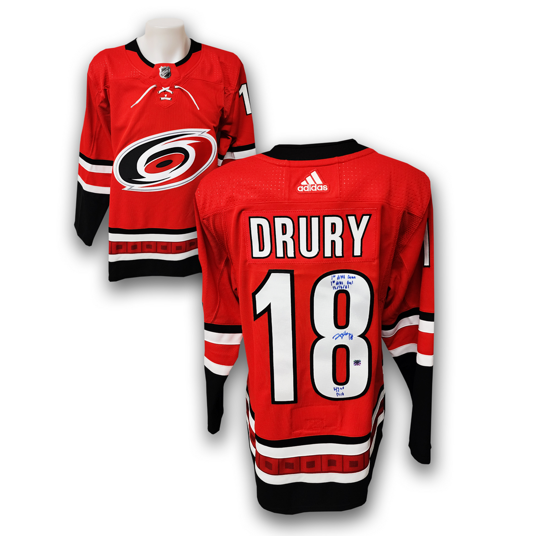 Jack Drury Autographed Carolina Hurricanes Home Adidas Jersey Inscribed