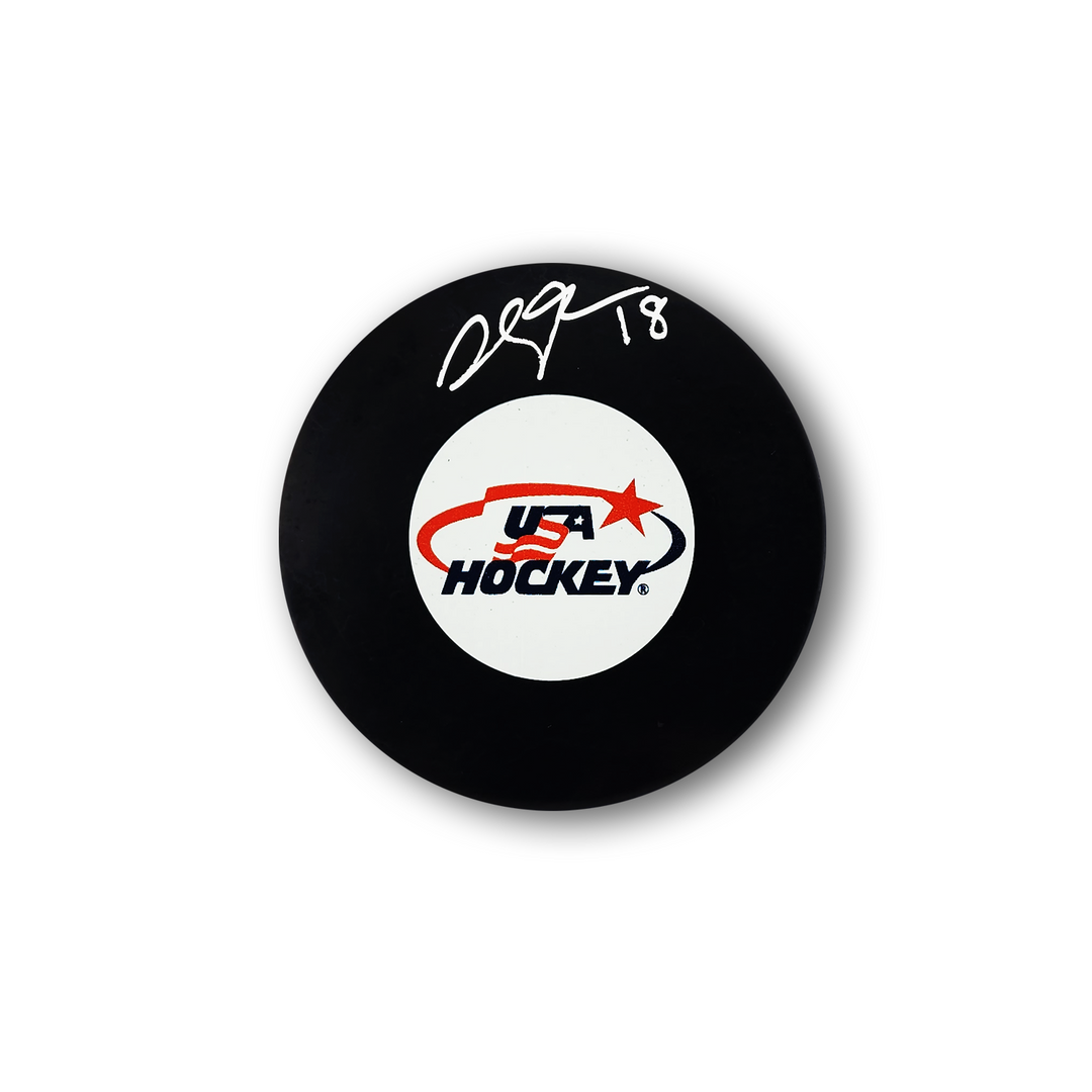 Jack Drury Autographed Team USA Hockey Puck