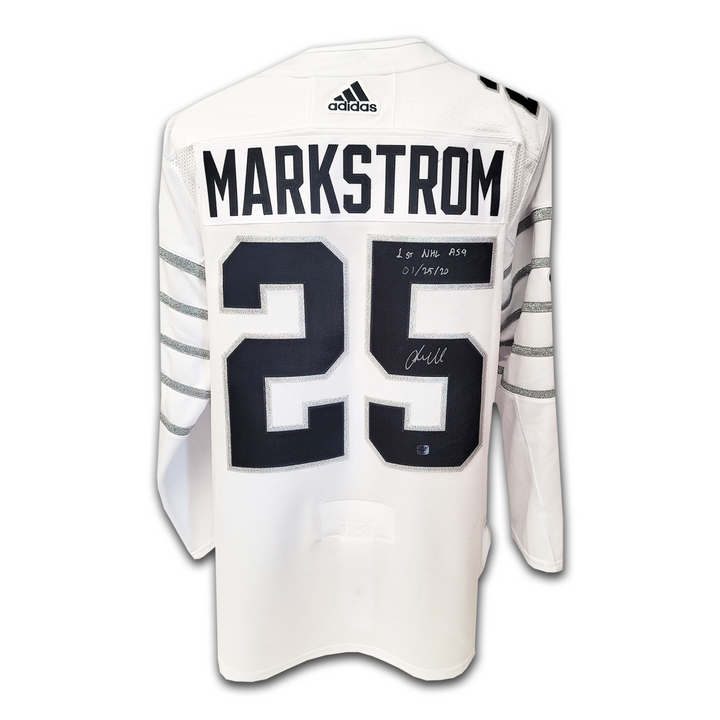 Jacob Markstrom All Star Game 2020 Vancouver Canucks White Adidas Jersey Inscribed 1st NHL ASG