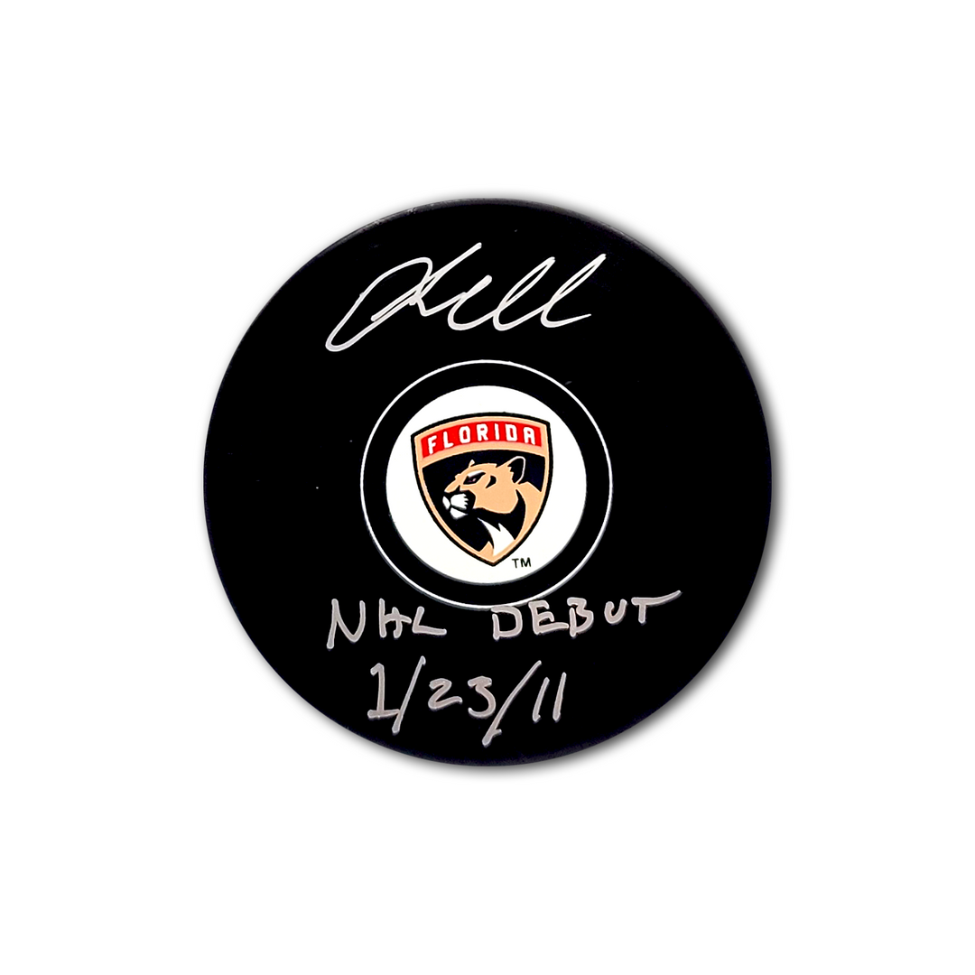 Jacob Markstrom Florida Panthers Autographed Hockey Puck Inscribed NHL Debut 1/23/11