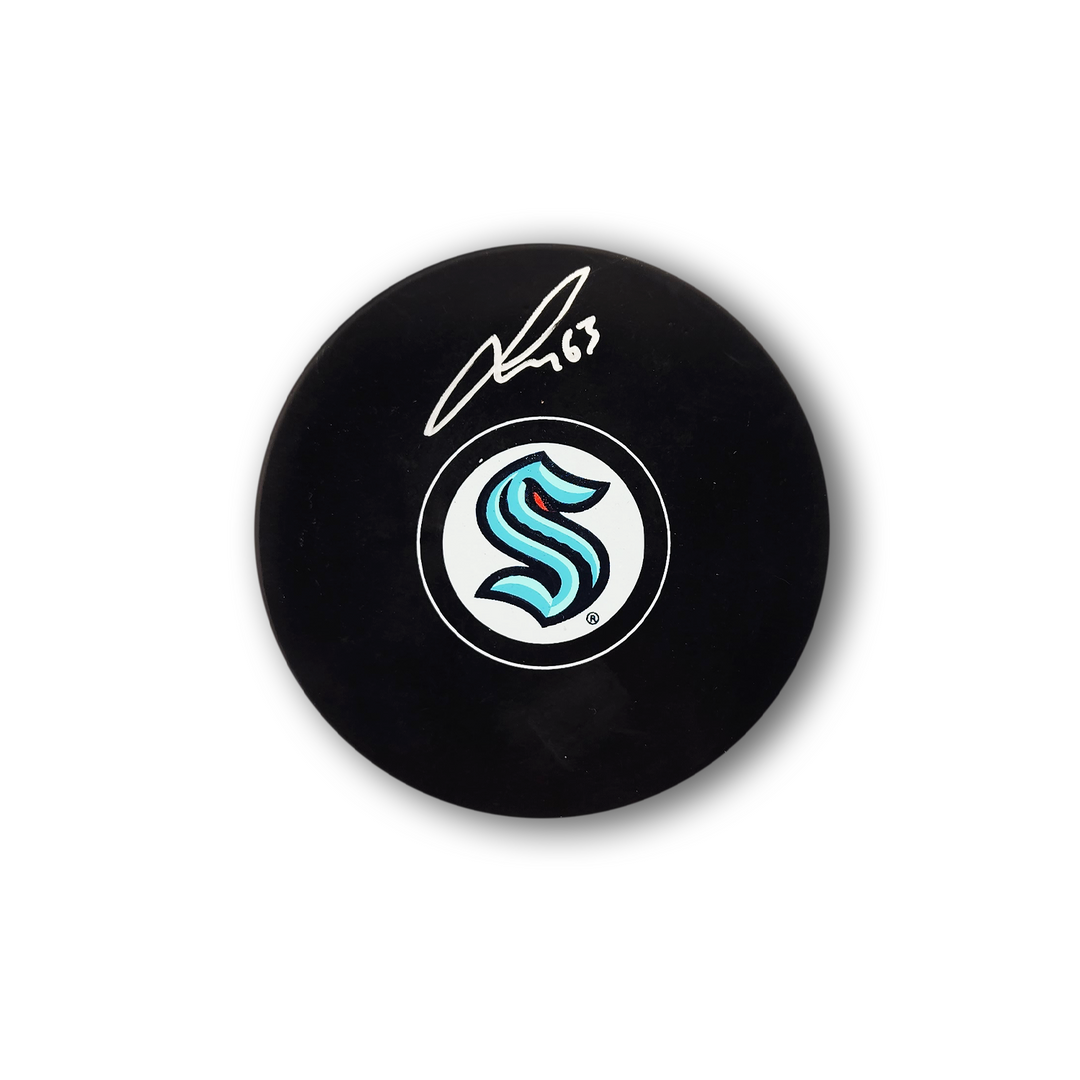 Jacob Melanson Autographed Seattle Kraken Hockey Puck