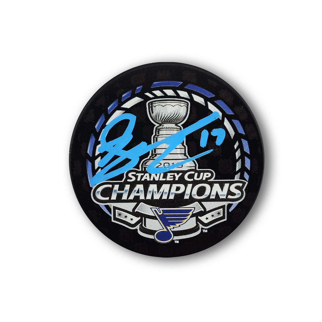 Jaden Schwartz Autographed St. Louis Blues 2019 Stanley Cup Champions Hockey Puck