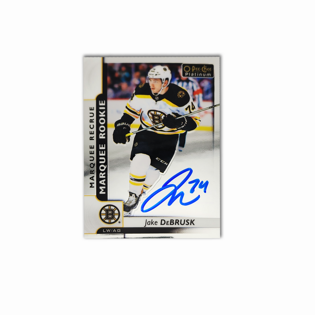 Jake Debrusk Autographed Boston Bruins Marquee Rookie Platinum Hockey Card
