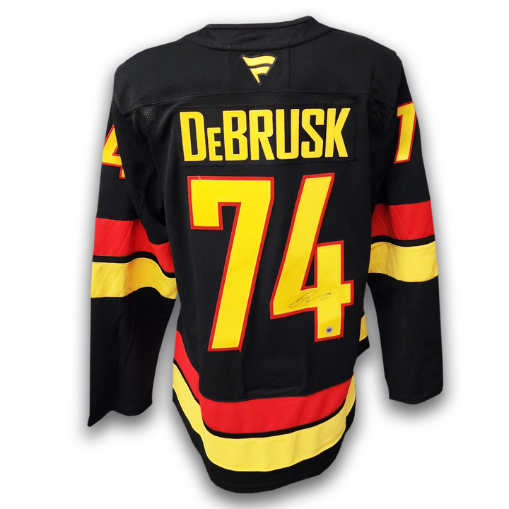Jake Debrusk Autographed Vancouver Canucks Alternate Fanatics Premium Jersey