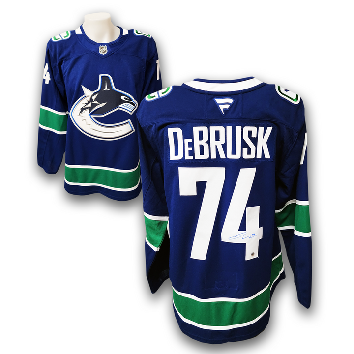 Jake Debrusk Autographed Vancouver Canucks Home Fanatics Premium Jersey