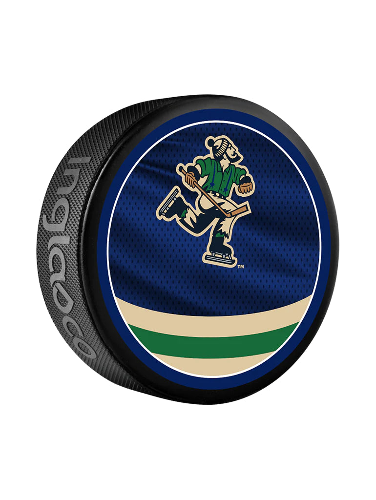 Pre-Order - Jake Debrusk Autographed Vancouver Canucks Reverse Retro Hockey Puck