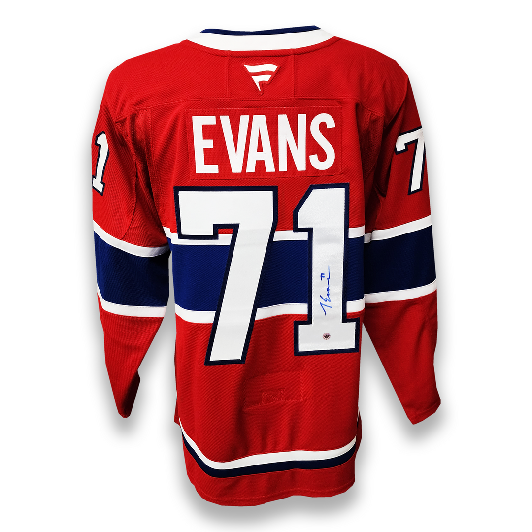 Jake Evans Autographed Montreal Canadiens Home Fanatics Premium Jersey