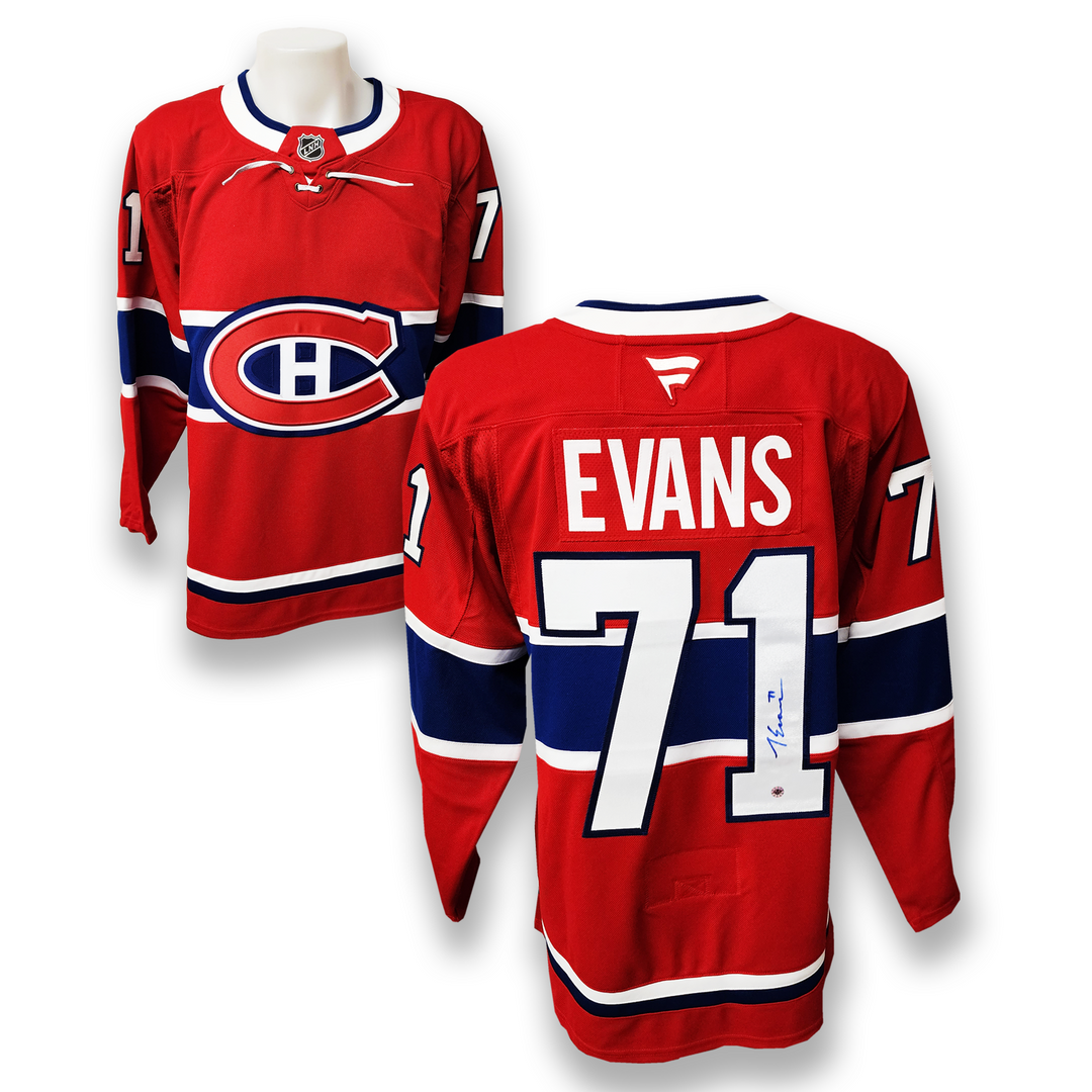Jake Evans Autographed Montreal Canadiens Home Fanatics Premium Jersey