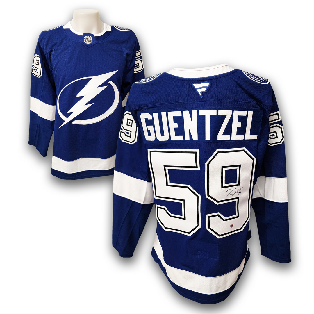 Jake Guentzel Autographed Tampa Bay Lightning Home Fanatics Premium Jersey