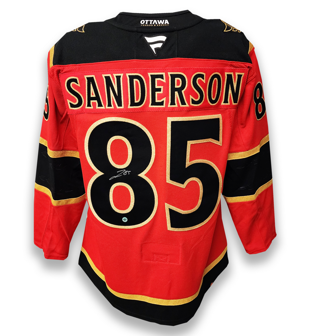 Jake Sanderson Autographed Ottawa Senators Alternate Fanatics Premium Jersey