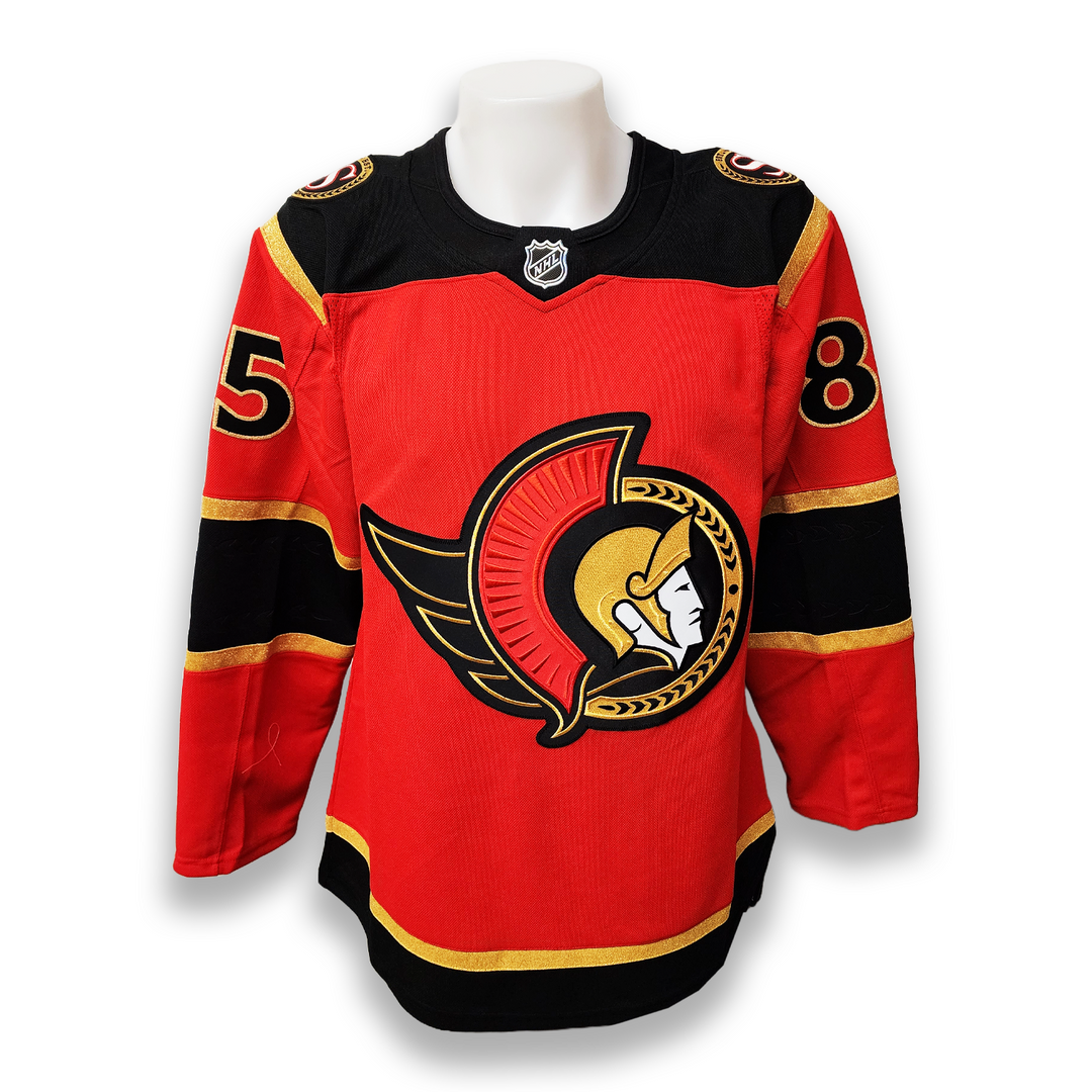 Jake Sanderson Autographed Ottawa Senators Alternate Fanatics Premium Jersey