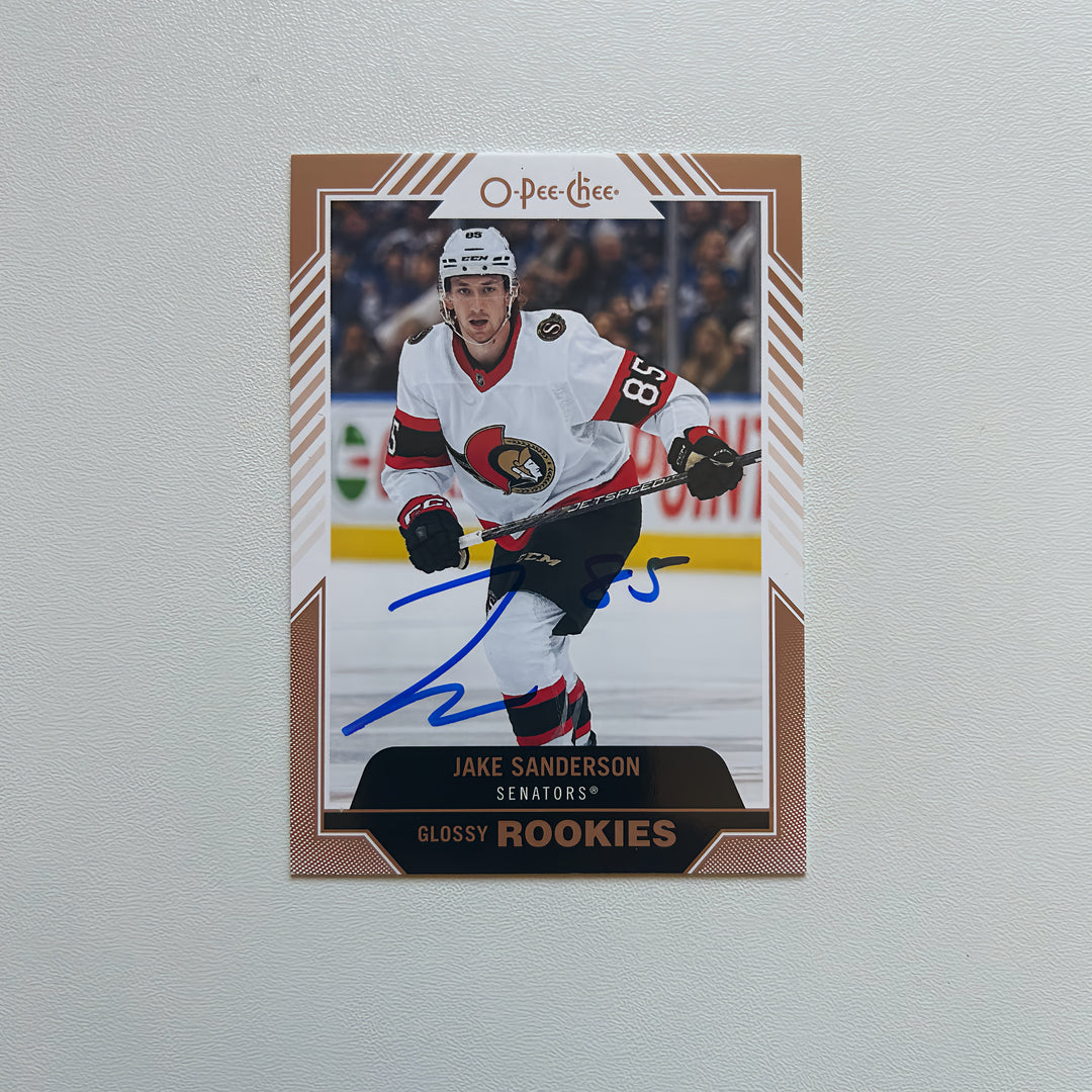 2022-23 OPC Glossy Rookies R-14 JAKE SANDERSON Autographed Rookie Card