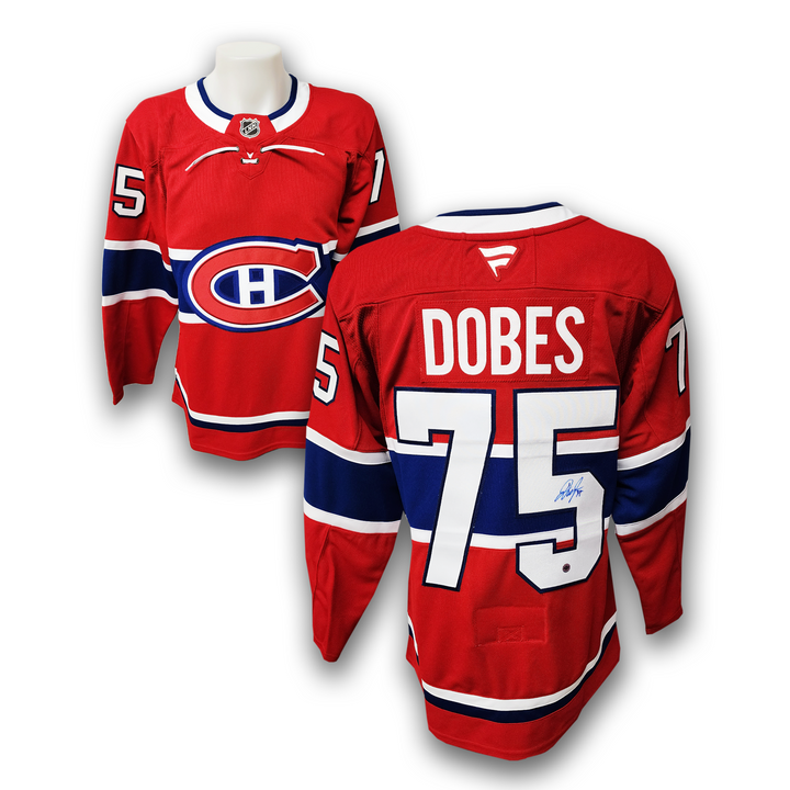 Jakub Dobes Autographed Montreal Canadiens Home Fanatics Premium Jersey