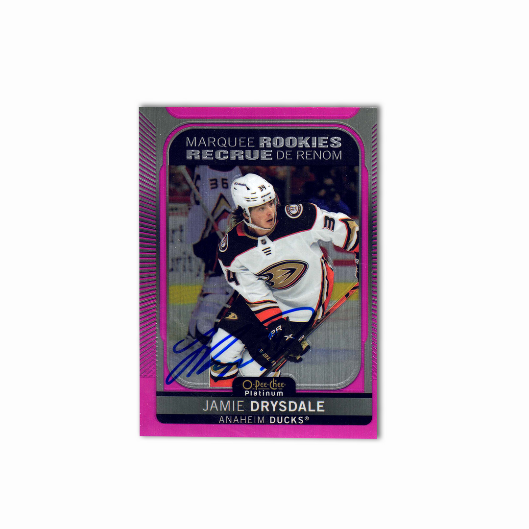 2021-22 OPC Marquee Platinum Pink #207 JAMIE DRYSDALE Autographed Rookie Card