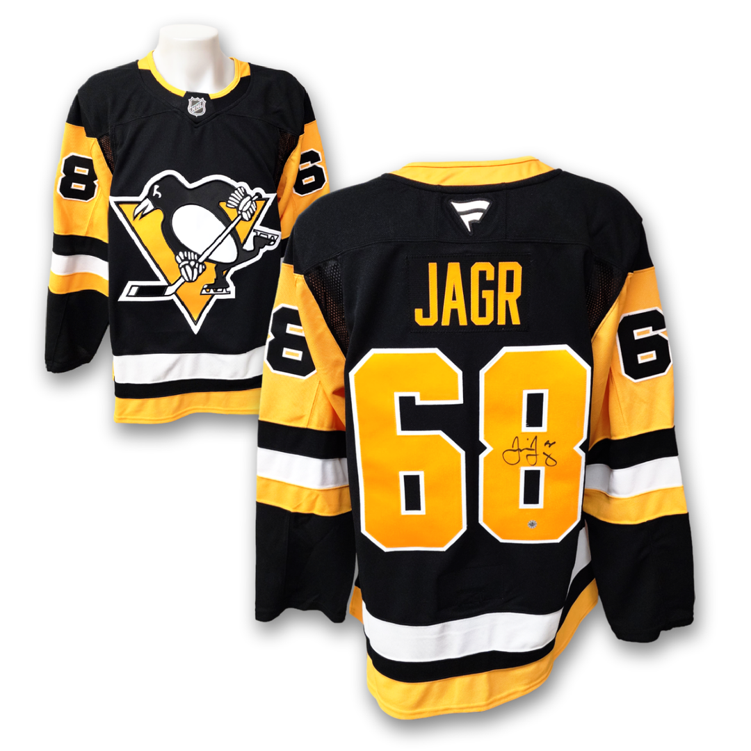 Jaromir Jagr Autographed Pittsburgh Penguins Fanatics Premium Jersey
