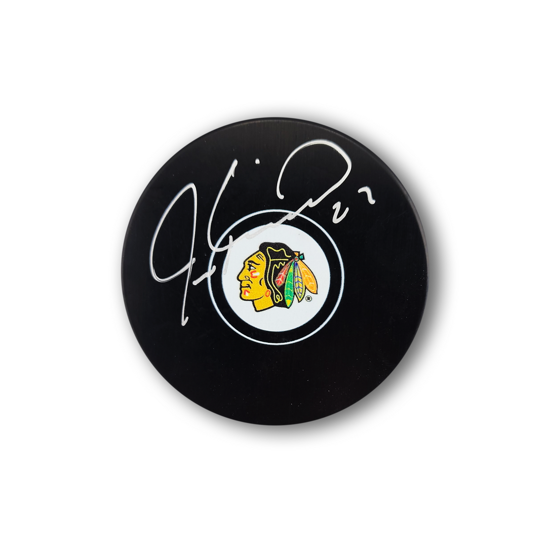 Jeremy Roenick Autographed Chicago Black Hawks Hockey Puck