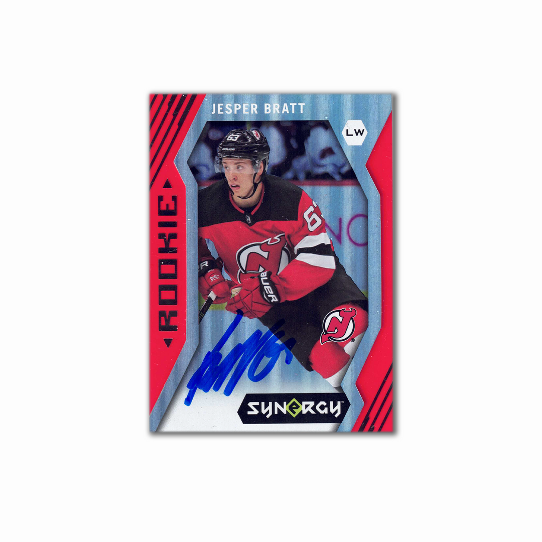 2017-18 UD Synergy Red #82 JESPER BRATT Autographed Rookie Card