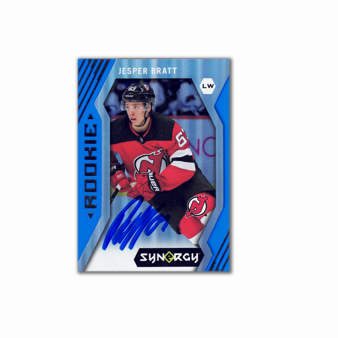 2017-18 UD Synergy Blue #82 JESPER BRATT Autographed Rookie Card
