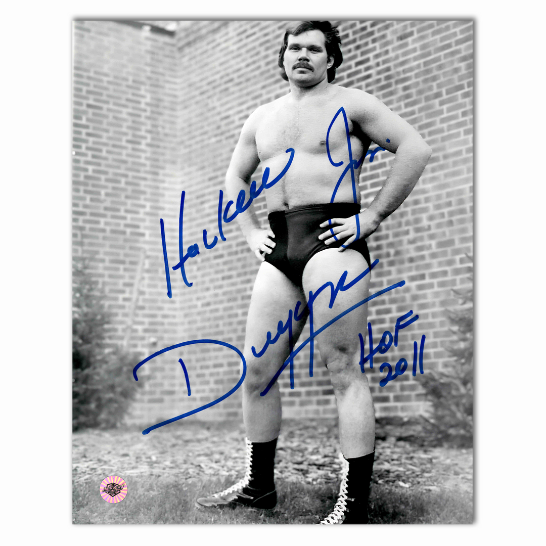 Hawksaw Jim Duggan Autographed WWE 8x10 Photo (Black and White)