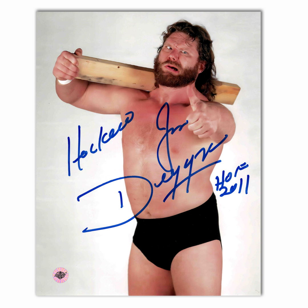 Hawksaw Jim Duggan Autographed WWE 8x10 Photo (Pointing)